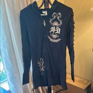 Harley-Davidson Black Embroidered zip up Jacket